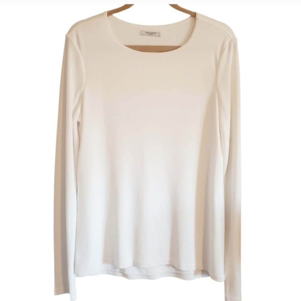 MM LAFLEUR NWOT Lindy Ivory Scoopneck Layered Lined Classic Pullover Top Sz S